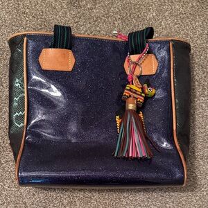 Consuela Sparkling Navy Tote with Colorful Tassel